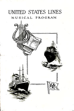 Front Cover, Musical Concert Program on Board the SS President Arthur on Wednesday, 31 October 1923.