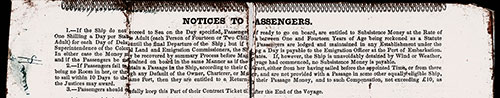 Notices to Passengers (from Left Side of Contract), Three Contingencies.