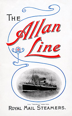 Front Cover: Saloon Class Passenger List for the RMS Grampian of the Allan Line Dated 21 August 1909.