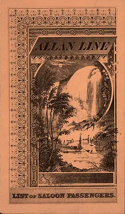 Passenger Manifest, Allan Royal Mail Line Steamer Parisian, 1891 Voyage