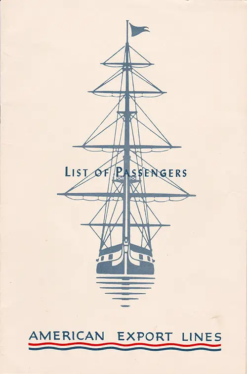 A Standard Cover Design From 1953 for the American Export Lines.