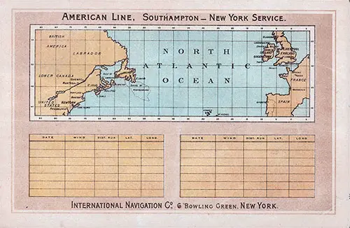 Track Chart on the Back Cover, Saloon Class Passenger List for the 3 June 1993 Voyage of the SS New York