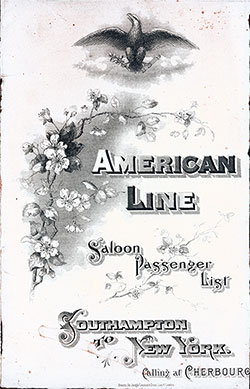 GGA Image ID # 12ba2d5a60 Passenger List, American Line SS S. Paul, 1901, Southampton to New York