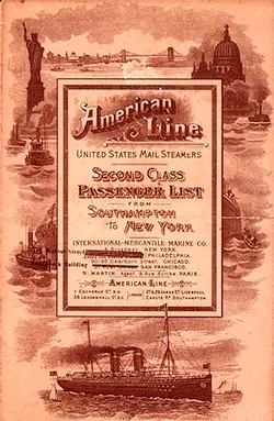 Front Cover, 1907-07-20 SS St. Paul Passenger List