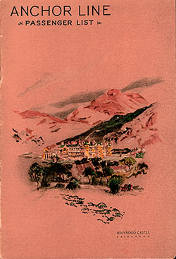 GGA Image ID # 17118c8daa Front Cover of a Cabin and Tourist Class Passenger List from the TSS Cameronia of the Anchor Line, Departing 25 June 1932 from New York and Boston to Glasgow via Londonderry
