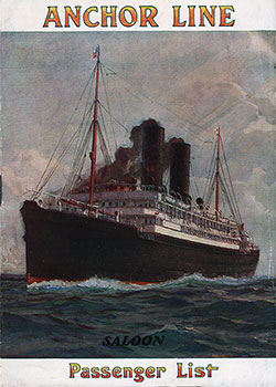 Passenger List, Anchor Line SS Columbia, 1912 Glasgow to New York