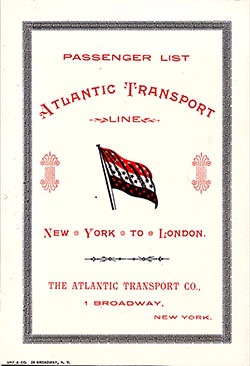 15 September 1900 Passenger Manifest SS Marquette