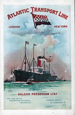Passenger Manifest, Atlantic Transport Line, SS Minnehaha, 1902