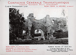 GGA Image ID # 1329f95277 Front Cover, CGT French Line SS La Bourgogne Cabin Class Passenger List - 25 July 1891.