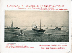 1891-04-25 Passenger Manifest for the SS La Gascogne