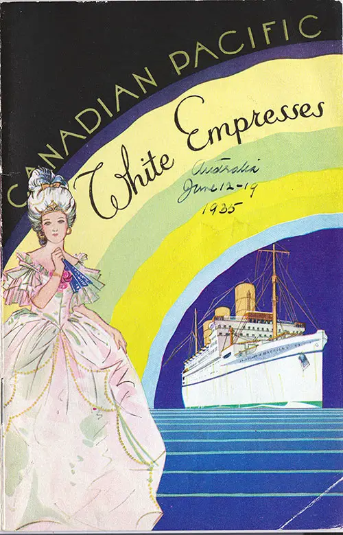 Front Cover, SS Empress of Australia Passenger List - 12 June 1935