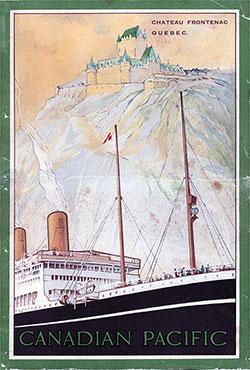 Front Cover, Cabin Passenger List for the SS Marloch of the Canadian Pacific Line, Departing Friday, 23 May 1924 from Glasgow for Québec and Montréal.