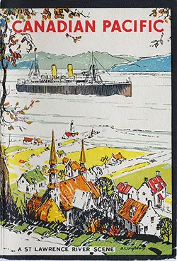 Front Cover, SS Montrose Passenger List - 15 October 1932