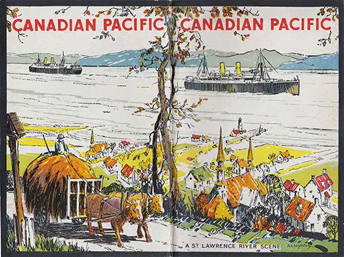 Full Cover, Canadian Pacific (CPOS) SS Montroyal Cabin Passenger List - 07 September 1929.