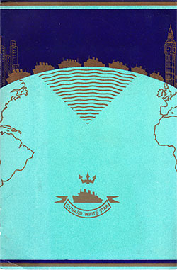 Front Cover of a Cabin Class Passenger List from the RMS Aquitania of the Cunard Line, Departing 10 August 1938 from Southampton to New York via Cherbourg