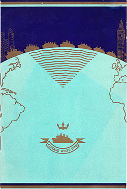 Front Cover of a Tourist Class Passenger List from the RMS Aquitania of the Cunard Line, Departing 22 April 1939 from Southampton to New York via Cherbourg