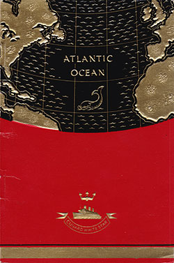 Front Cover of a Cabin Class Passenger List from the RMS Ausonia of the Cunard Line, Departing 7 August 1937 from Southampton to Montreal and Quebec via Le Havre