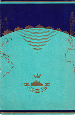 Front Cover of a Cabin and Tourist Class Passenger List from the RMS Ausonia of the Cunard Line, Departing 15 October 1938 from Southampton to Montréal and Québec via Le Havre