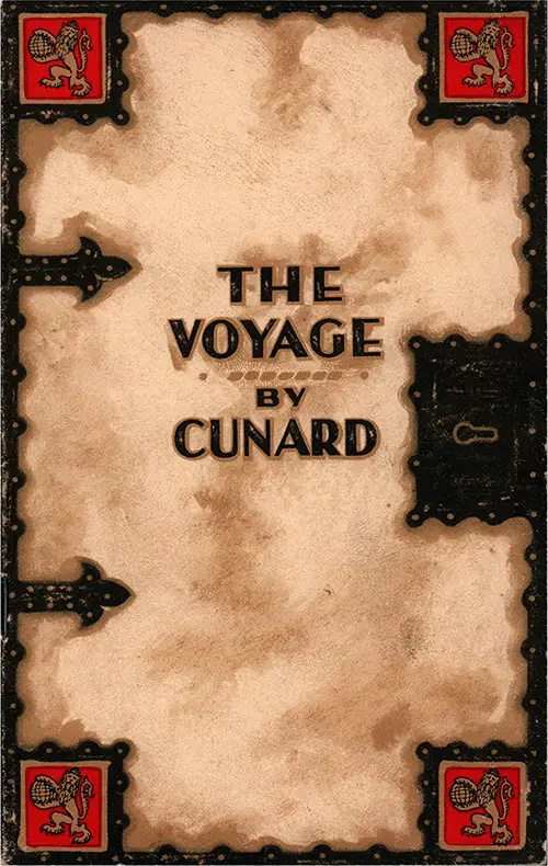 Front Cover, Cunard Line RMS Berengaria Tourist Passenger List - 17 September 1932.