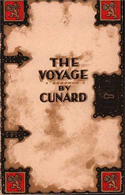 Front Cover, Cunard Line RMS Carinthia Tourist Class Passenger List - 26 August 1932.