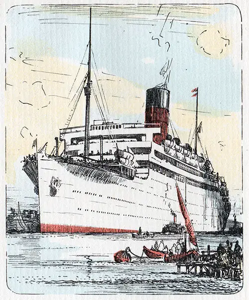 Painting of the Cunard Line RMS Franconia - 19 August 1939.