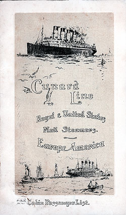 Passenger Manifest, Cunard Line Ivernia 1910 Liverpool To Boston