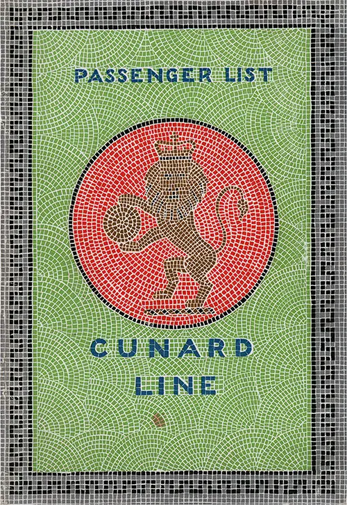 Front Cover, Cunard Line RMS Mauretania Tourist Class Passenger List - 22 August 1931.