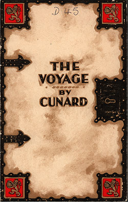 Back and Front Covers, Cunard Line RMS Mauretania First Class Passenger List - 6 April 1932.