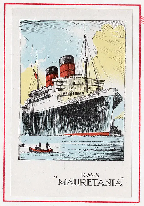 Painting of the Cunard Line RMS Mauretania - 26 April 1949.