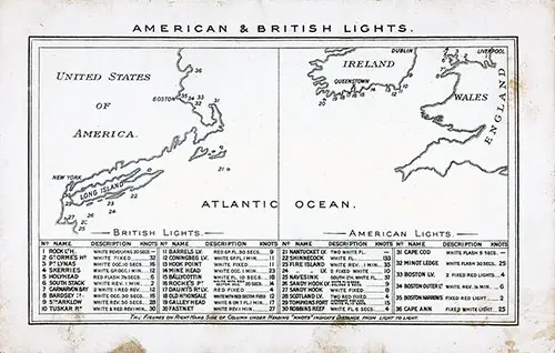 American and British Lights in the Atlantic Ocean, 1904.