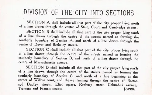 Division of the City of Boston Into Sections, 1909.