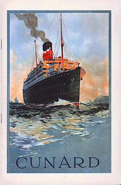 Front Cover, Cunard Line TSS Tuscania Tourist Third Class Passenger List - 10 July 1929.
