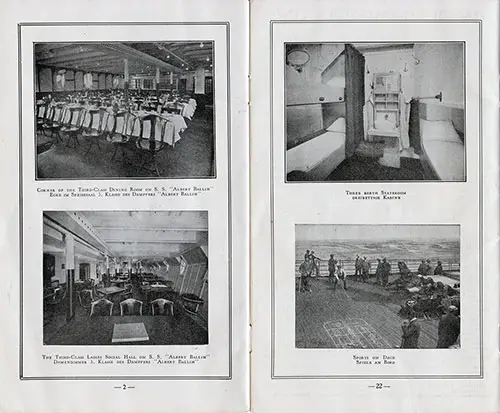 Scenes of the Third Class on S. S. “Albert Ballin’’ circa 1926.