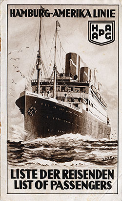 Passenger Manifest, Hamburg Amerika Linie, Cleveland, 10 December 1926