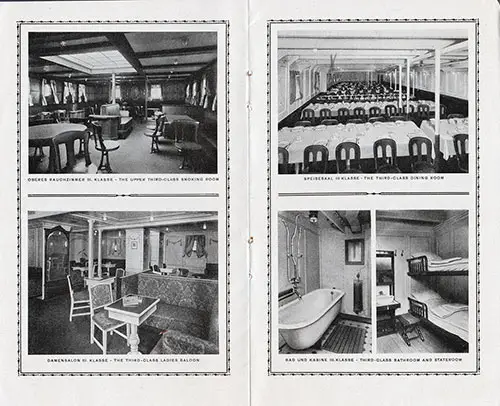 Scenes from the Third Class Accommodations on the SS Cleveland circa 1926.