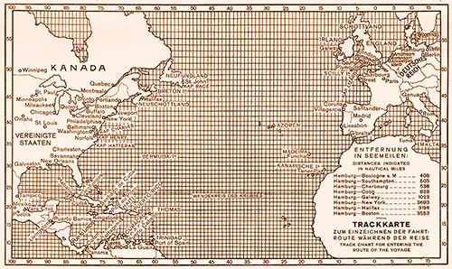 Track Chart, SS Cleveland Cabin Passenger List, 17 October 1929.