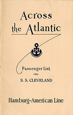 Front Cover, 1930-06-07 SS Cleveland Passenger List