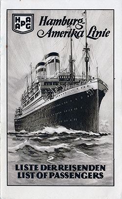 1927-09-23 Passenger Manifest of SS Deutschland