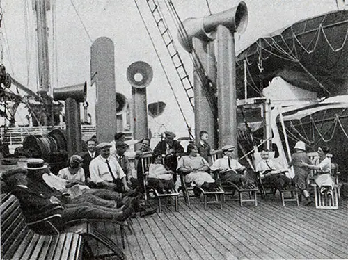 Third-Class Passengers on the Promenade Deck of SS Deutschland