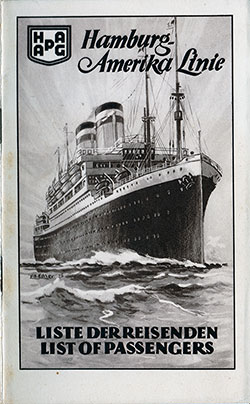 1928-10-12 Passenger Manifest of SS Deutschland