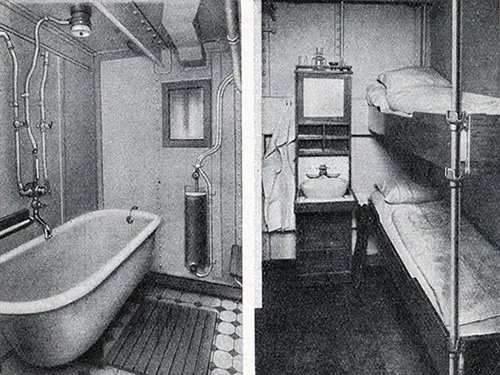 Third Class Bath And Stateroom on the SS New York.