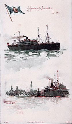 Front Cover of a First & Second Cabin Passenger List for the SS Pennsylvania of the Hamburg America Line, Departing 11 November 1905 from Hamburg to New York