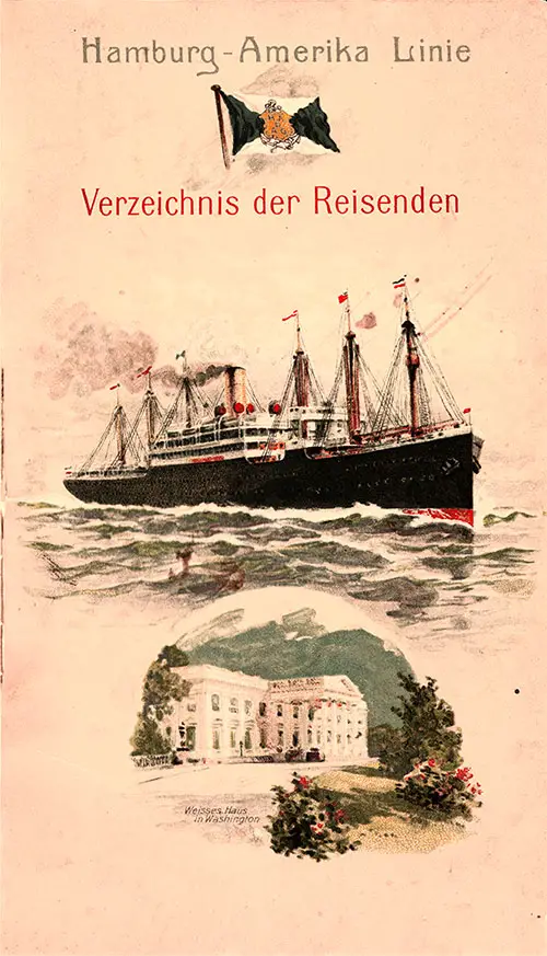 Front Cover of a First and Second Cabin Passenger List for the SS President Lincoln of the Hamburg America Line, Departing 1 November 1912 from Hamburg to New York
