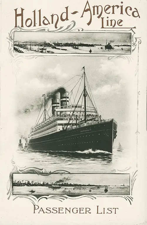 Passenger Manifest, Holland America Line TSS Statendam, 1908, Rotterdam to New York