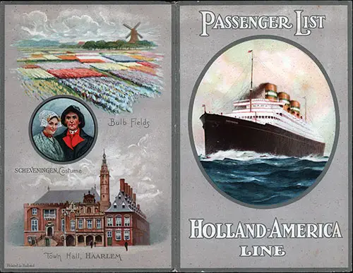 Cover, Holland-America Line SS Statendam First, Tourist, and Third Class Passenger List - 29 June 1934.