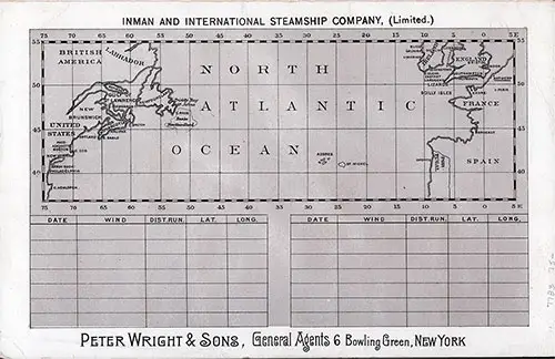 Back Cover Features a Track Chart of the North Atlant ic Ocean 1892.