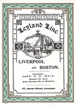 1901-10-05 Passenger List for the SS Devonian