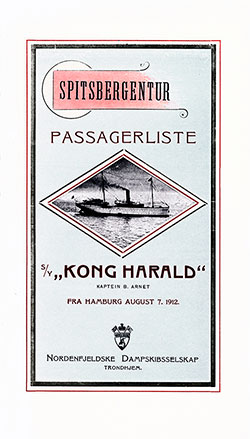 1912-08-07 Passenger Manifest for the SS Kong Harald