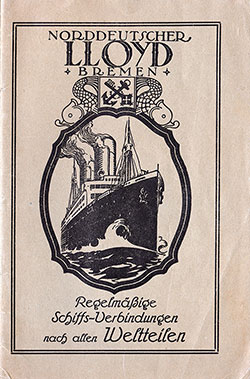 Front Cover of a Third Class Passenger List from the SS Columbus of the North German Lloyd, Departing 16 January 1927 from Bremen to New York via Southampton and Cherbourg