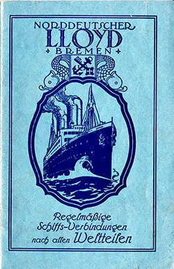 Front Cover of a Tourist Third Cabin and Third Class Passenger List from the SS Columbus of the North German Lloyd, Departing 22 September 1928 from Bremen to New York via Southampton and Cherbourg